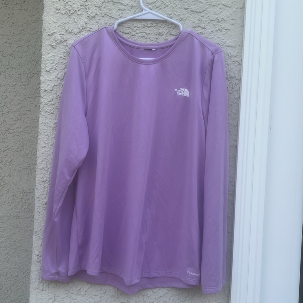 The Northface Women's Elevation Light Purple Flashdry Long Sleeve Top Size XL